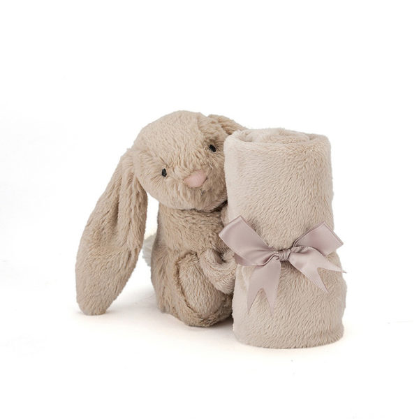 Jellycat-Bashful-Beige-Bunny-Soother-med-band